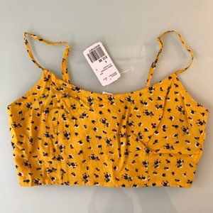 Woven yellow crop top